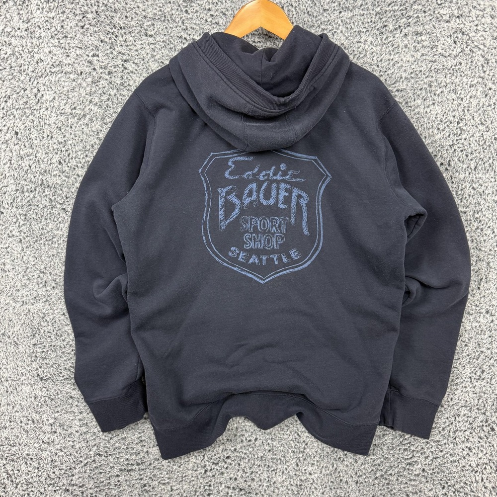 Eddie Bauer Hoodie Mens XLT Blue Sport Seattle Fleece Pullover Sweatshirt Tall